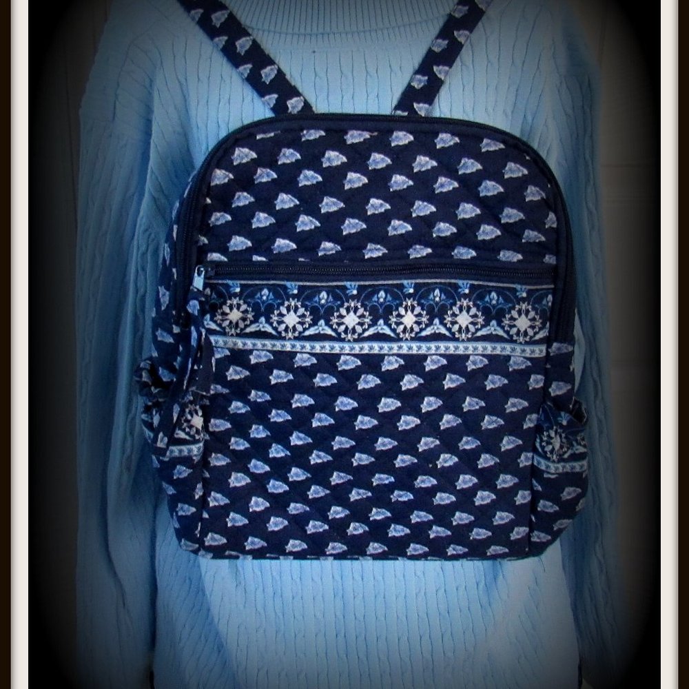 Cute Quilted Blue Backpack